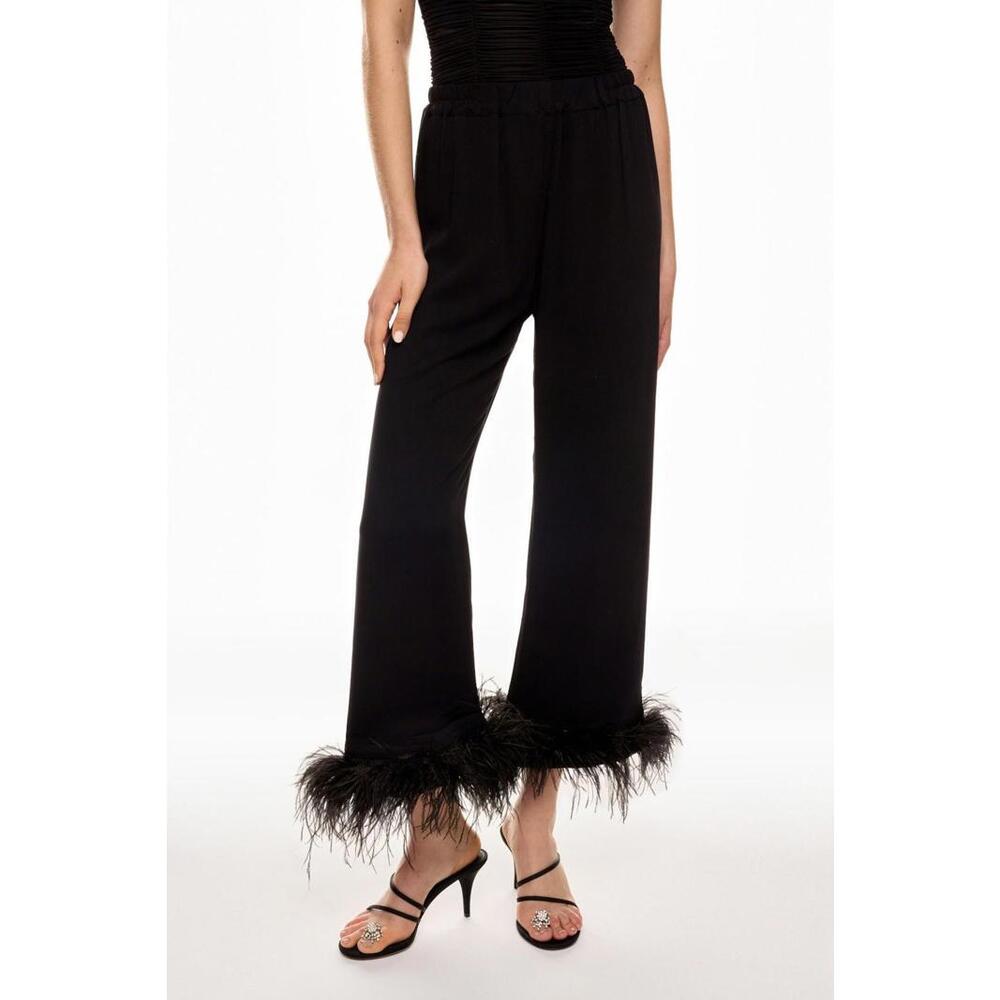 Sleeper Black Party Pajama Pants with Feathers Size L Missing feathers